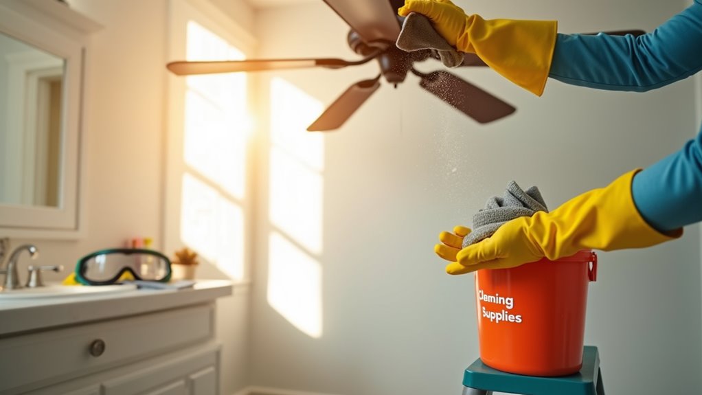 bathroom fan cleaning safety