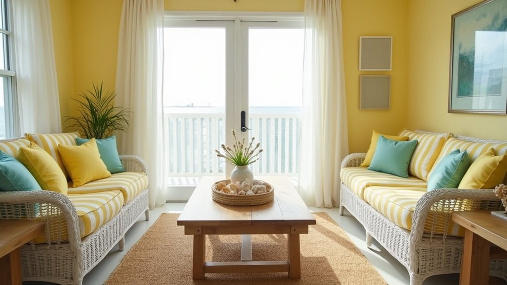 beach inspired soft yellow accents