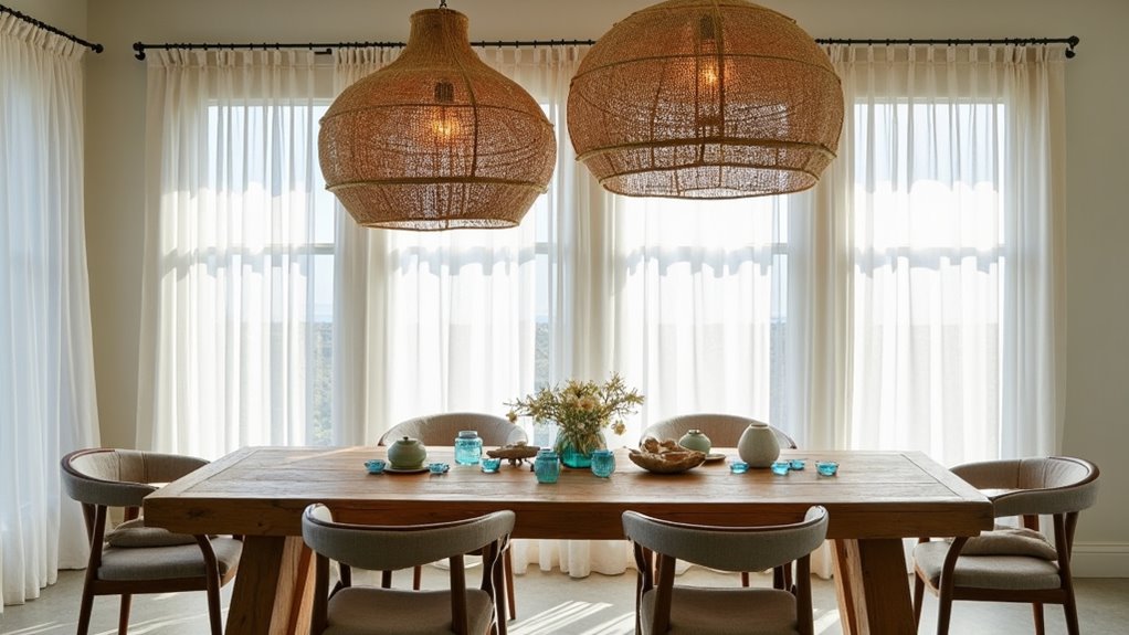 coastal woven dining decor