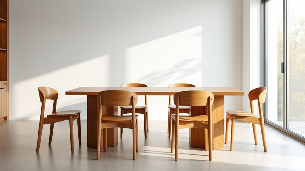 contemporary airy rubberwood dining