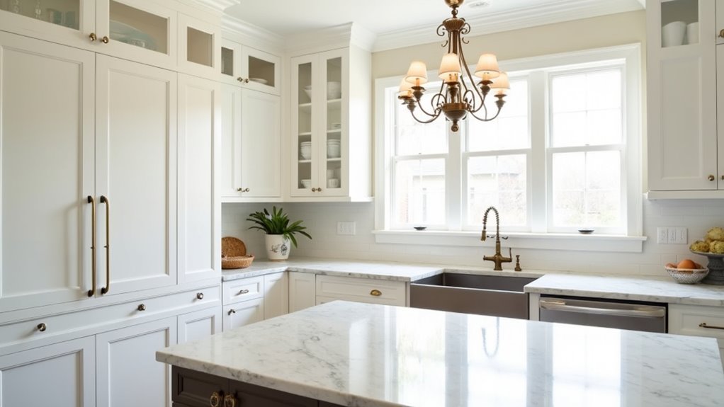 elegant white kitchen accents