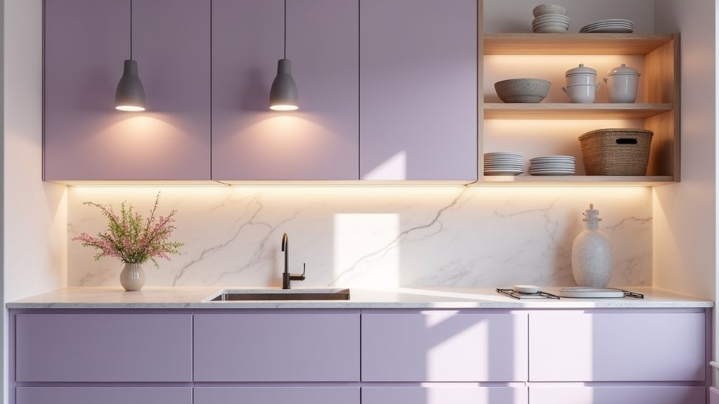 enchanting purple kitchen ambiance