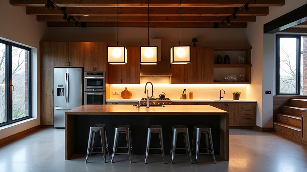 exposed industrial lighting elegance