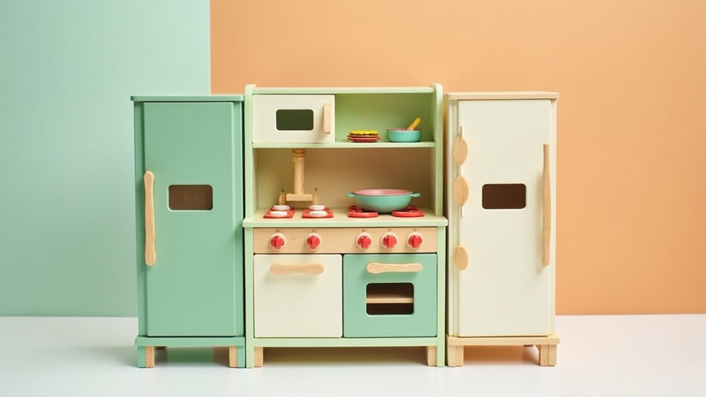 interactive wooden kitchen play
