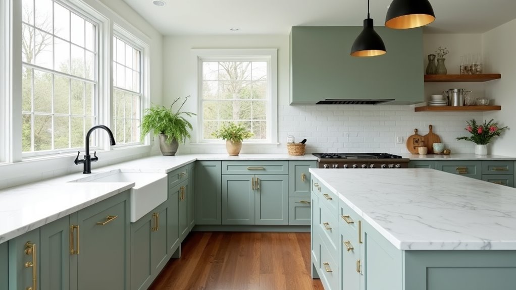 light green kitchen materials