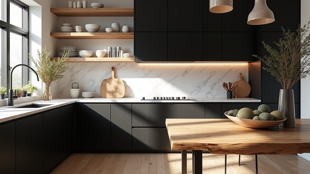 light wood and black elegance