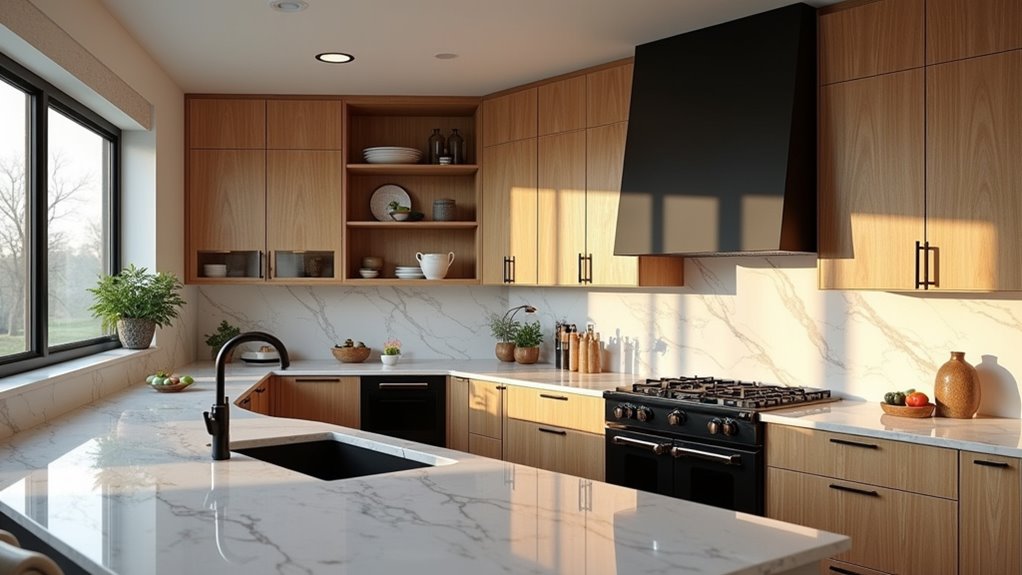 luxurious marble and wood