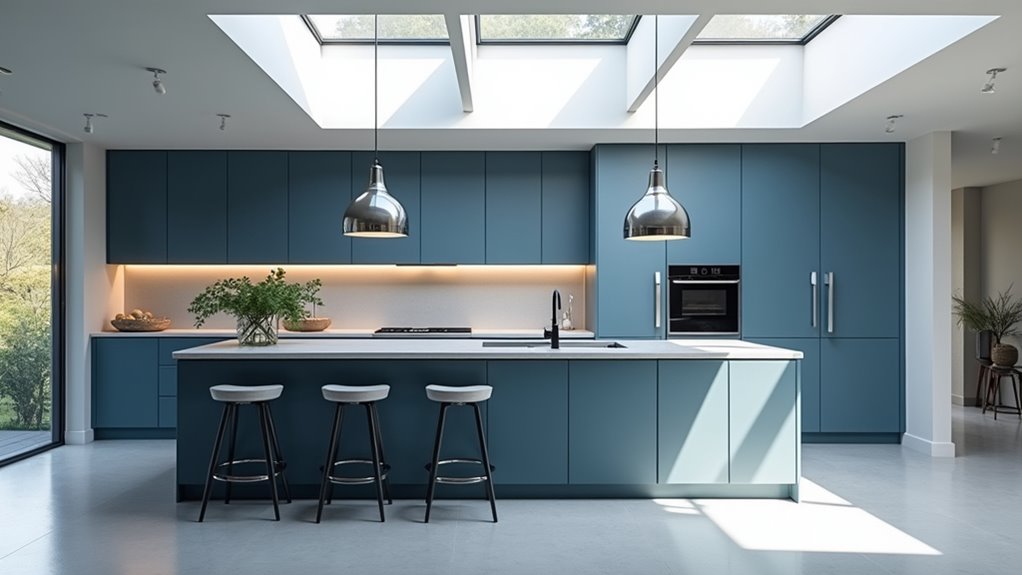 modern blue grey lighting
