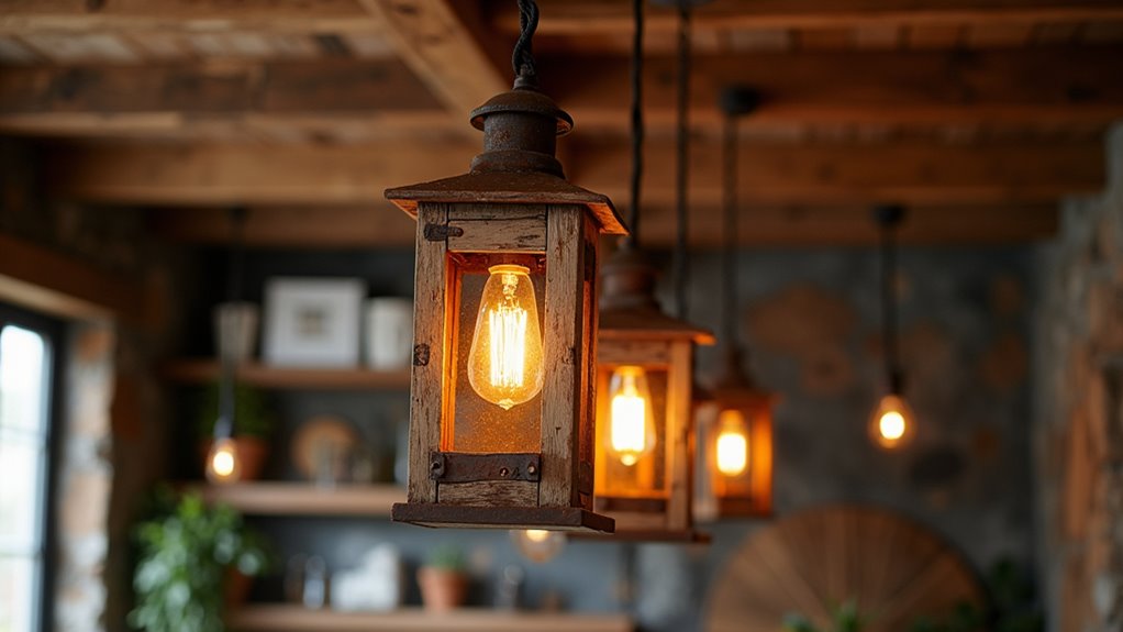 rustic lantern style pendant lighting