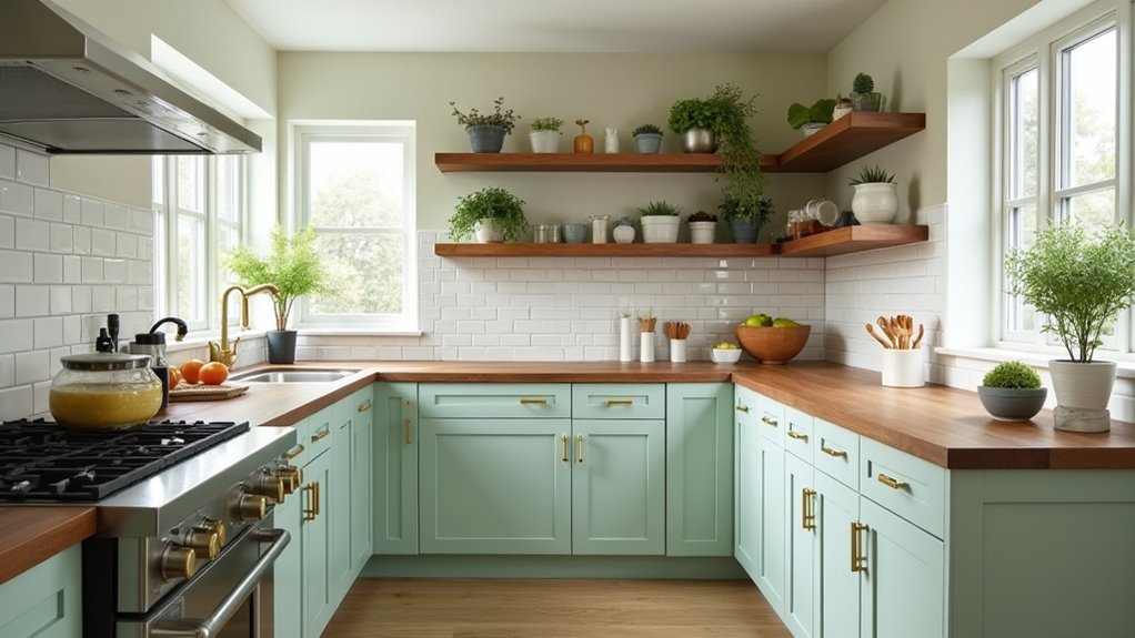 serene and stylish green kitchens