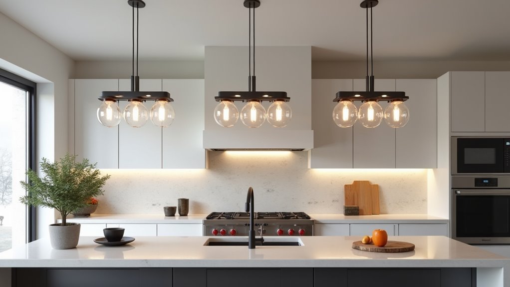 sleek modern black pendants