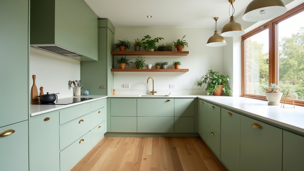 tranquil green kitchen aesthetics