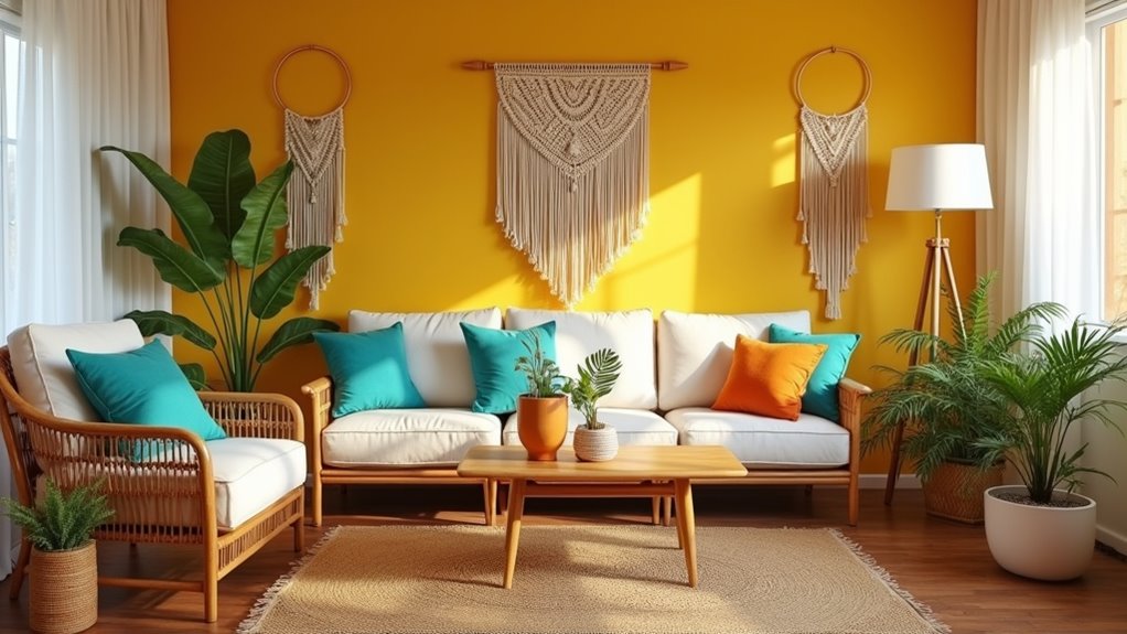 vibrant boho living room