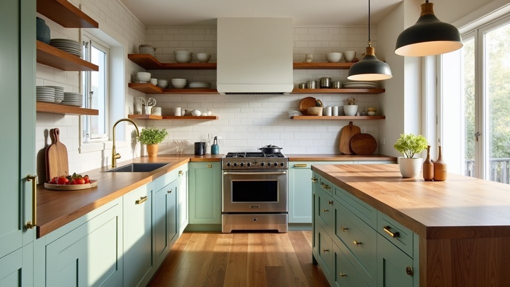 wood accents enhance kitchen warmth
