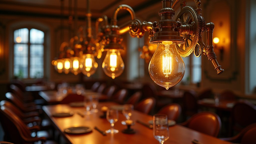 authentic steampunk dining lights