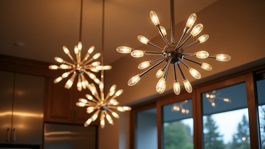 bold mid century chandeliers shine
