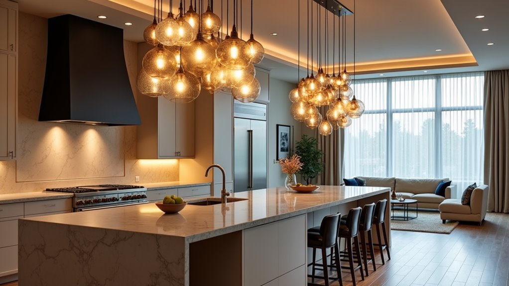 cluster pendants enhance kitchen design