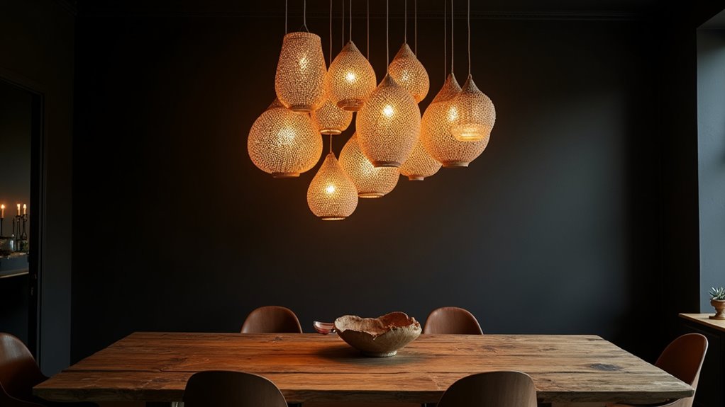 clustered basket light arrangements