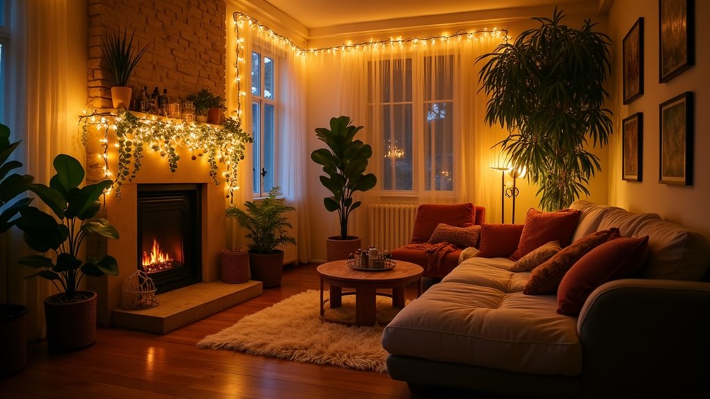 cozy warm string lights
