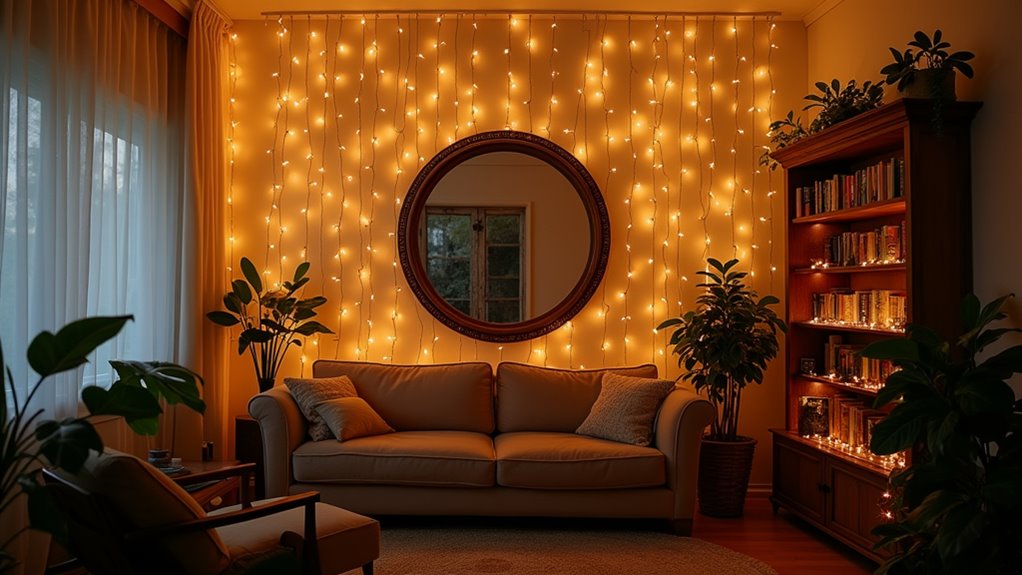 creative string light placement