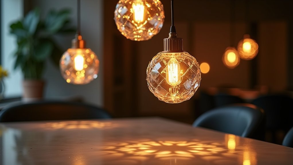 dynamic multi light pendant arrangements