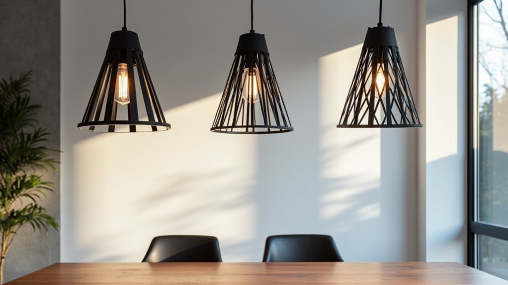 elegant industrial dining lighting