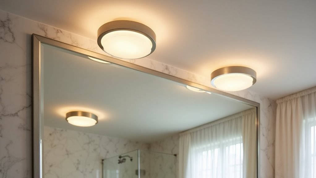 elegant low profile bathroom lighting