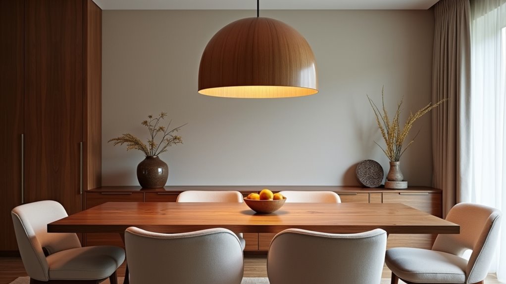 elegant wooden dome lighting