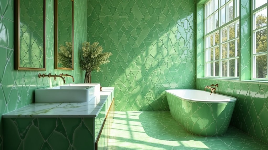 intricate light green mosaics