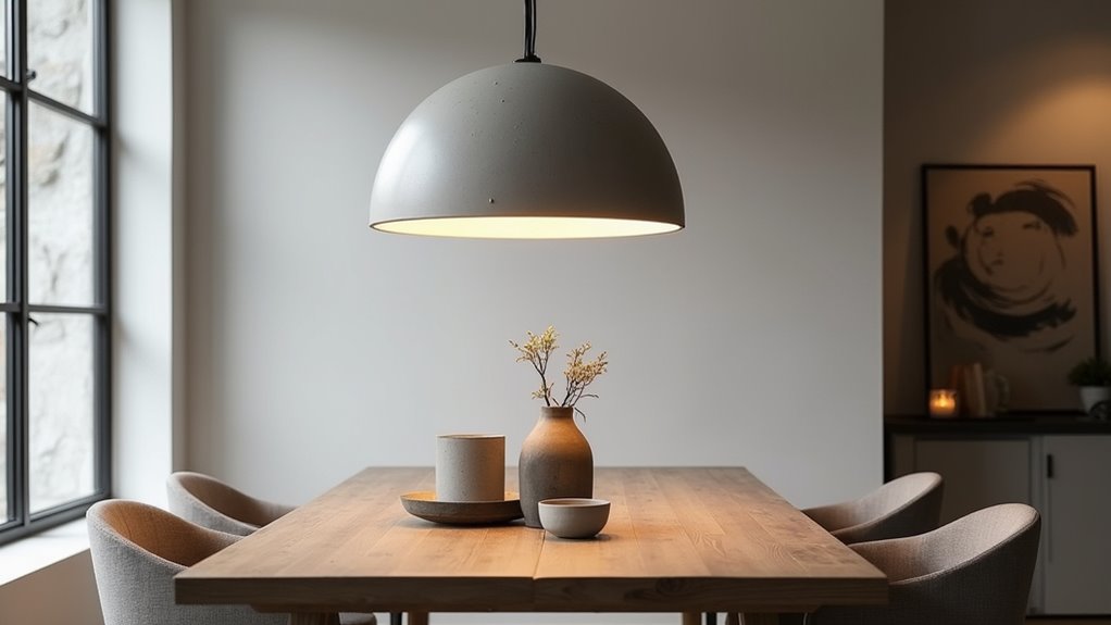 minimalist concrete dome pendants
