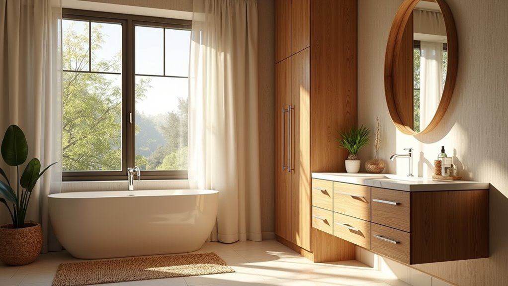 natural wood bathroom decor