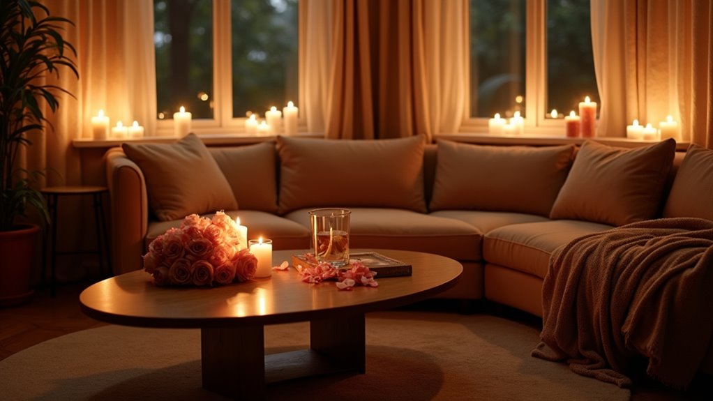 romantic candlelit living room