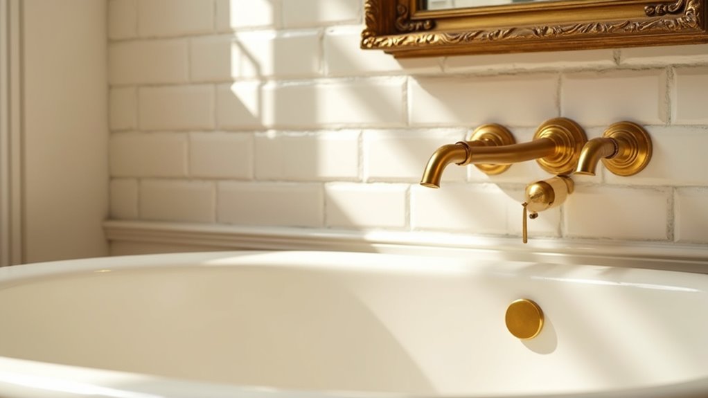 satin brass bath bars