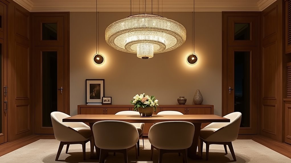 sculptural modern dining lighting