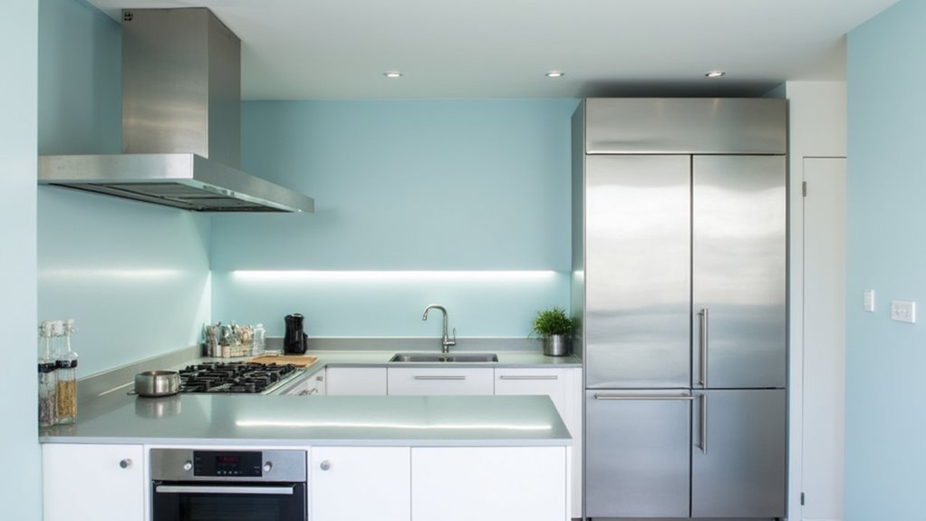 sleek stainless steel accents
