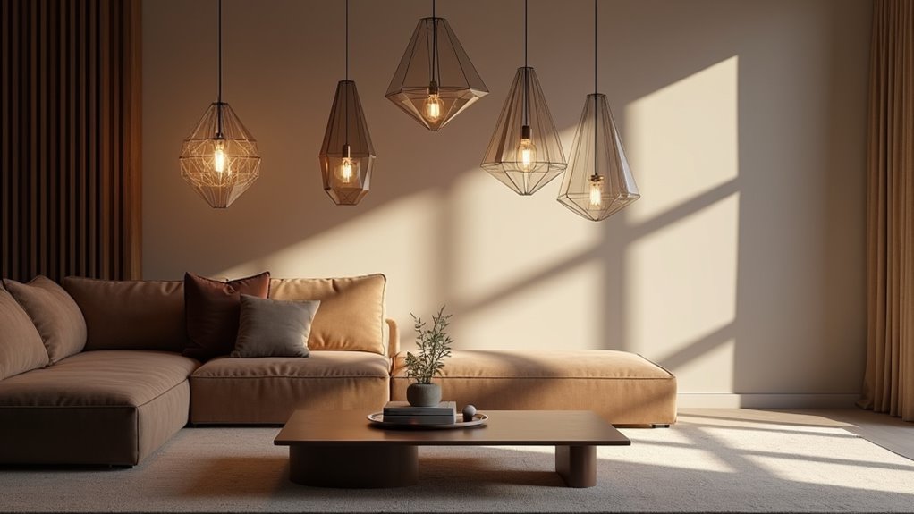 striking geometric pendant lights