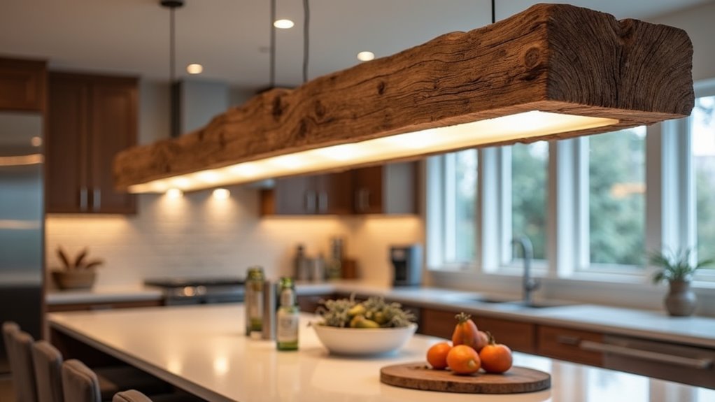 stylish illuminated faux beams