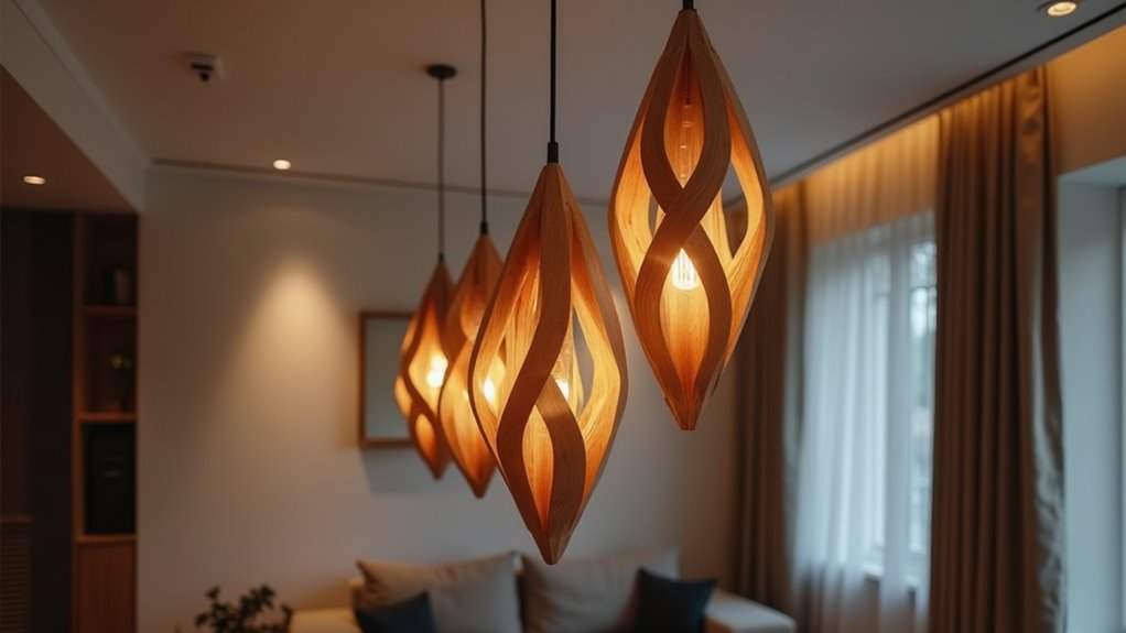 sustainable geometric wooden lighting