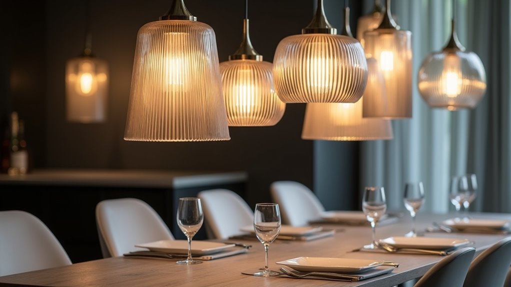 textured light fixtures enhance ambiance