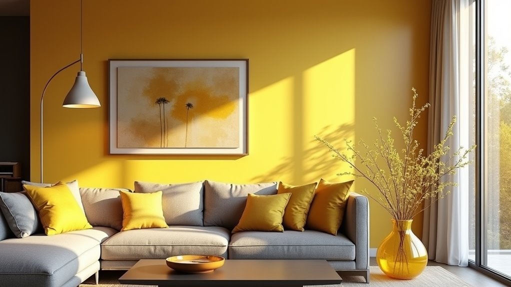 vibrant yellow accents enhance