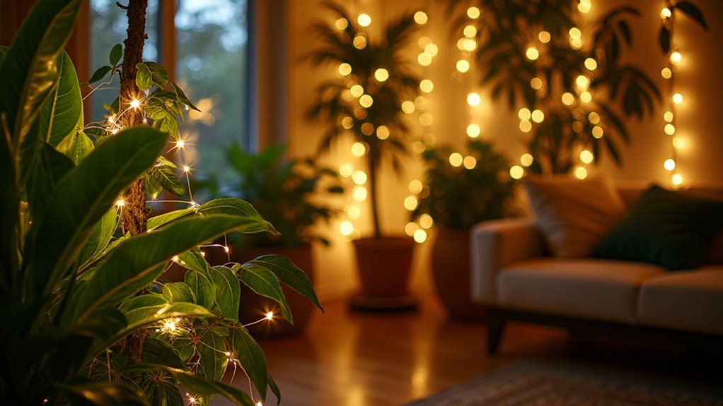 whimsical indoor plant lighting