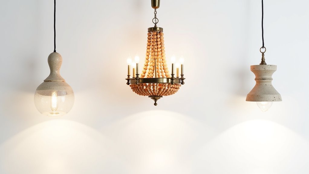 bohemian wooden bead chandelier