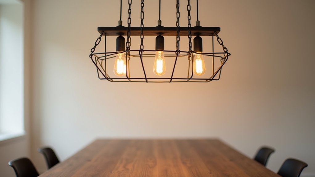bold industrial oak chandeliers