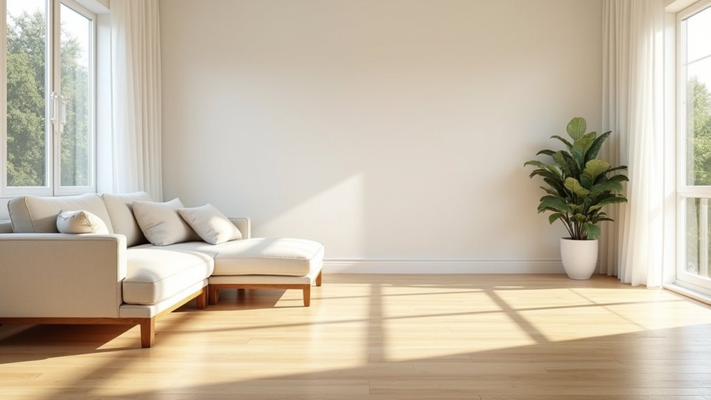 bright white reflective spaces
