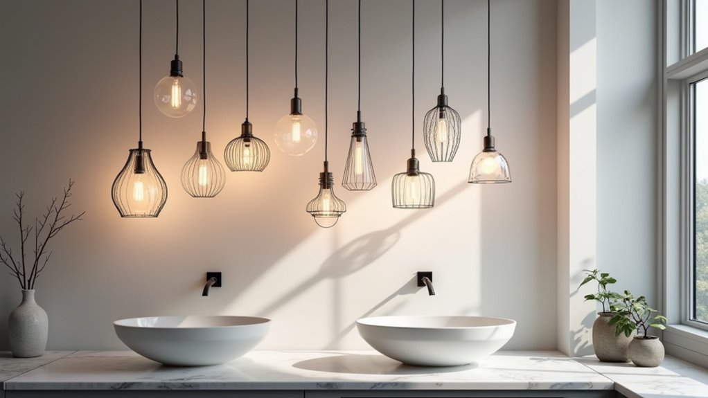 chic bathroom pendant lighting