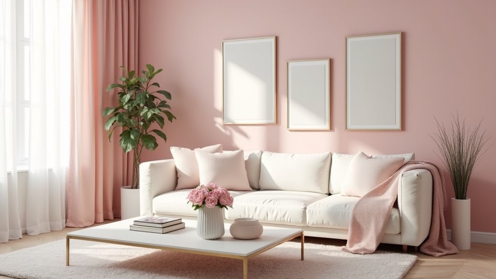 chic pink living room design