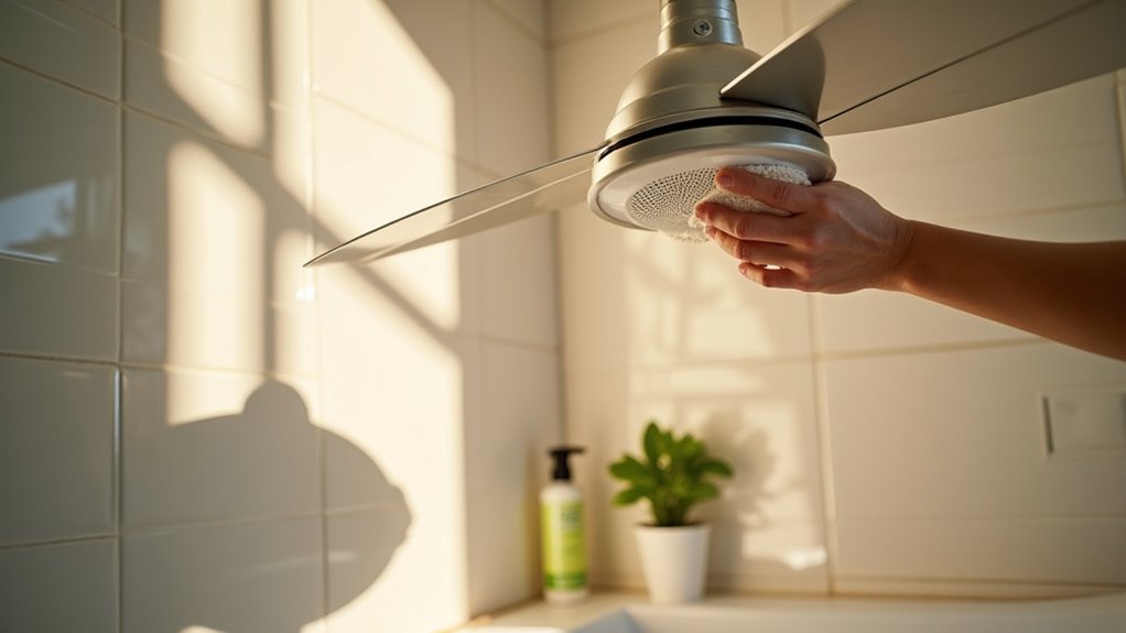 clean bathroom fan efficiently