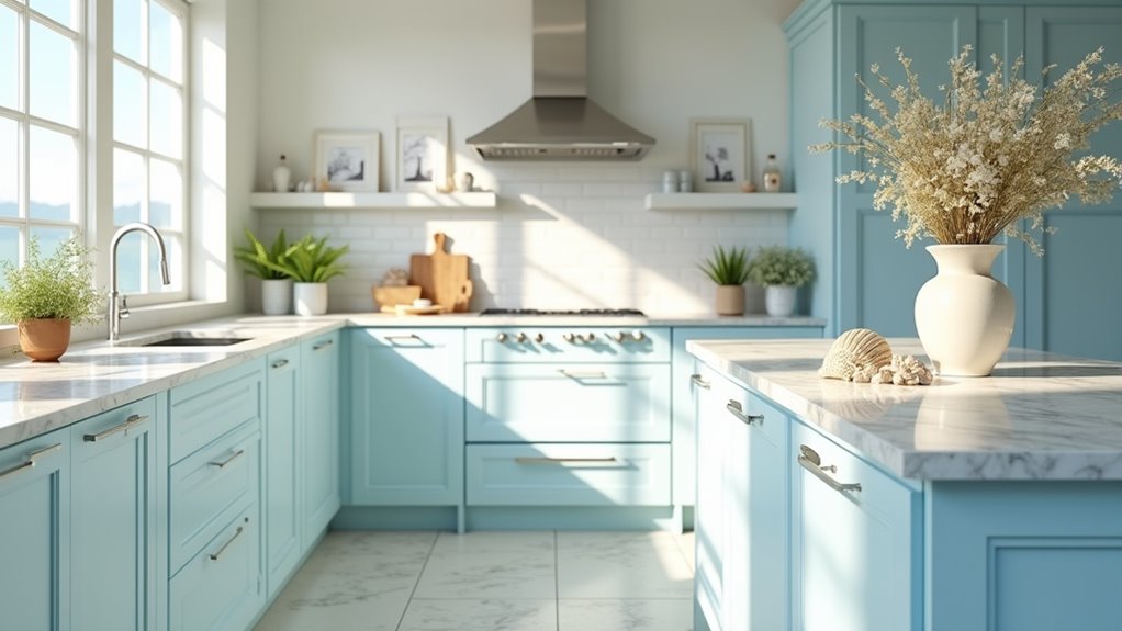 coastal blue and white design