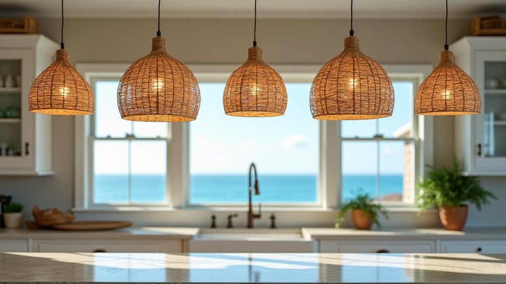 coastal woven pendant lighting