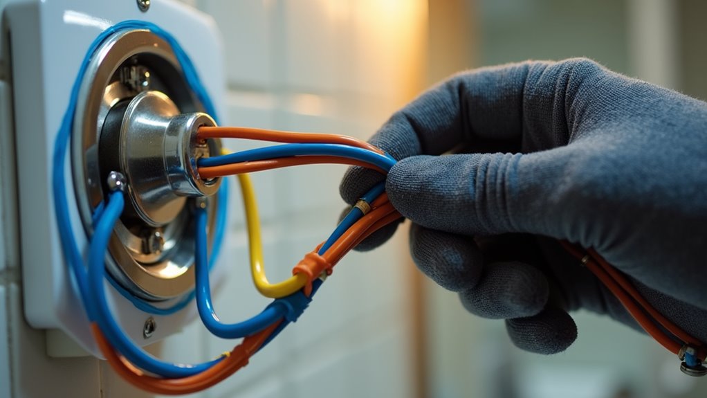 connecting bathroom fan wires